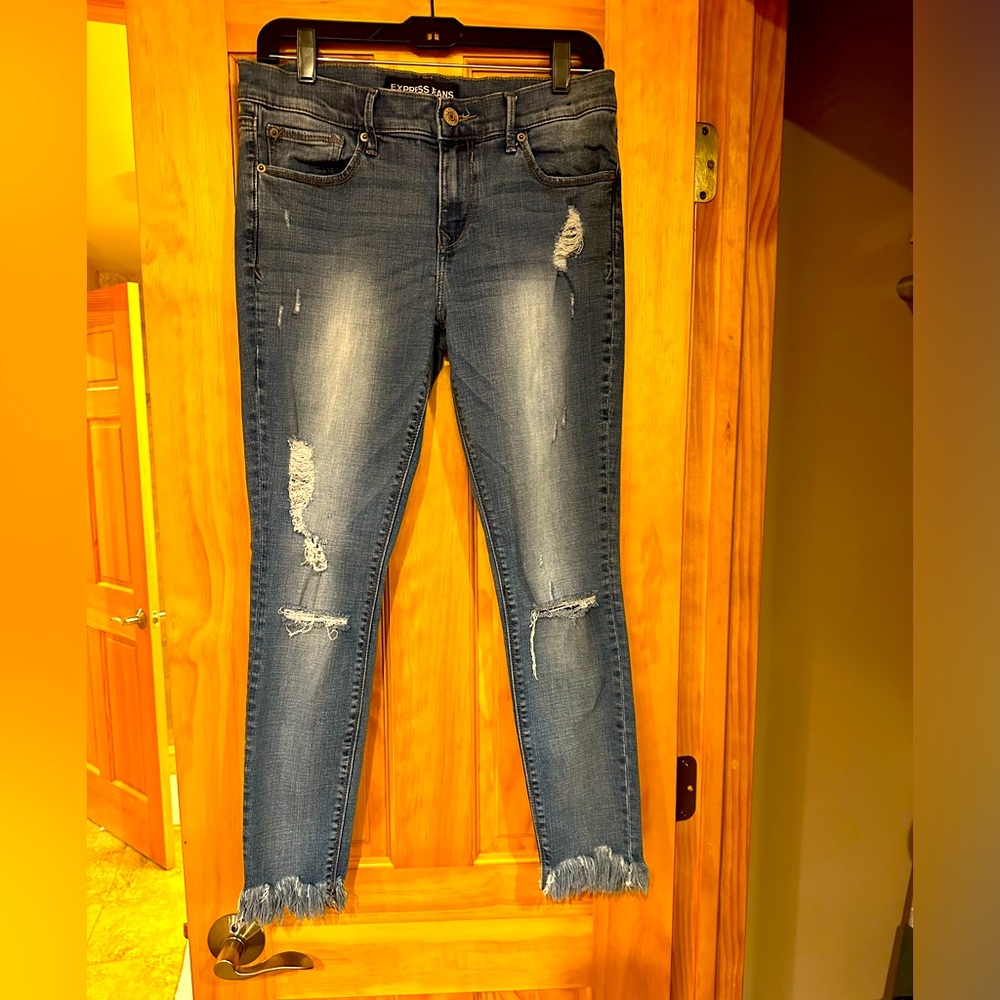 Express cropped legging, mid rise, performance stretch jeans